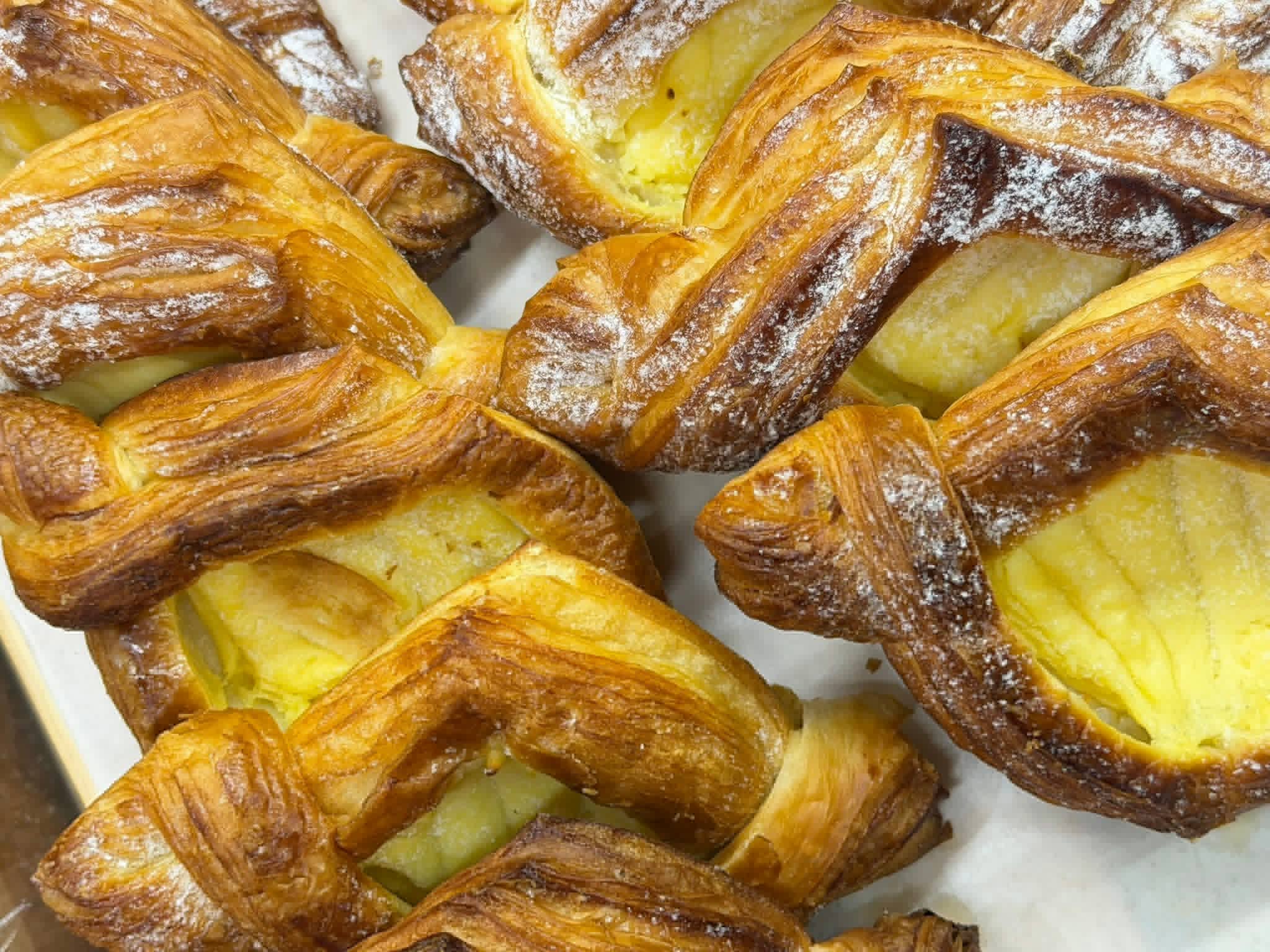 Custard danish with buttery crispy layers